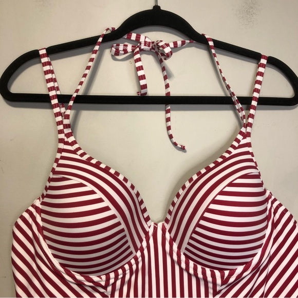 NWT Modihito Stripe Moulded Adjustable Straps One Piece Swimsuit, size XL - Picture 4 of 12